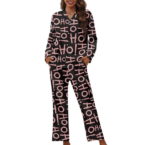 Pyjama de Noël femme Ho Ho Ho doux et chaud pour vos soirées d'hiver cocooning