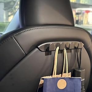 COSLAKE 2PCS for Tesla Seat Hooks, for Tesla Model 3 Y Accessories 2025 2024 2023 2022 2021 2020 2019 2018 2017 for Model 3 Headrest Organizer Hooks Model Y Purses Hanger
