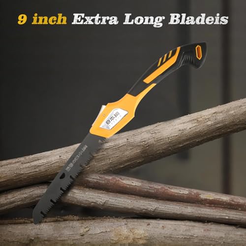 Folding Camping Saw Pruning Hand Saw, Portable Survival Saw Backpacking Tree Limb Cutter Garden Pruner tool for Camping, Dry Wood and Trees by Rakukiri - Image 2
