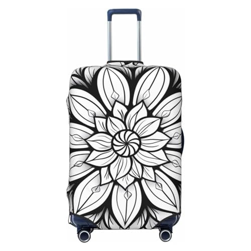 Mandala Floral Line Art Travel Luggage Covers - Elasticity Suitcase Covers Protector for Luggage 18-32 Inch
