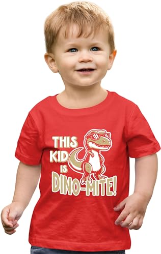 Go All Out This Kid is Dino-Mite Dinosaur T-Rex Toddler Toddler T-Shirt