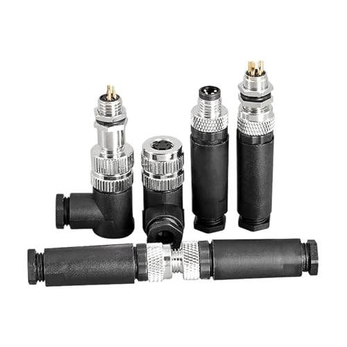 Conector M8 hembra recto de 5 pines con rosca impermeable 6