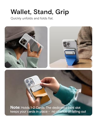 Image of MOFT Magnetic Wallet Stand Compatible with iPhone 16 /15 /14 /13 /12 Series, Angle Adjustment & Magnetic Compatible MOVAS Phone Stand,Seafoam