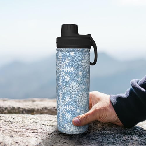 OOZ A colorful blue owl pattern 18 oz Sports Insulated Kettle Stainless Steel Water Bottles Outdoors,Leak Proof,Multicolor