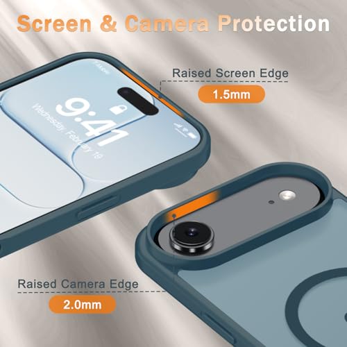 Image of YENAPOON for iPhone Air Case, Matte Magnetic Phone Cover [with 1 Screen Protector] [Support for MagSafe] [Shockproof Military Grade Protection] Translucent Frosted Back, Lavender Gray