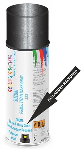 SCOOBYS PAINTS BACK IN THE MIX Direct Gloss Aerosol Spray Paint For Suzuki Prme. Titan Dark Gray Code: Zzz No Lacquer Required