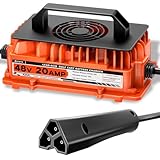 20 AMP 48 Volt Golf Cart Battery Charger for EZGO RXV & TXT 3-pin Triangular Plug 48V 20A 1250W Lead-Acid Battery Charger IP67 Waterproof