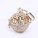 Shulemin Necklaces for Women Pendant Fashion Jewelry Valentine Gift Retro Lady Floral Carved CZ Chime Bell Harmony Ball Locket Angel Caller Necklace Beaded Necklace Set Gift for Her -Golden