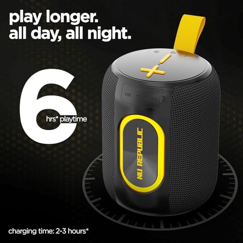 Image of Nu Republic Sonicpop 2000 Wireless Speaker 16W Output, 6 Hrs Playtime, 66mm Dynamic Driver, Multi RGB Led Lights (Black)