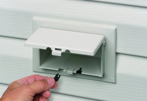 Arlington Dbhr131W-1 Low Profile In Box Electrical Box With Weatherproof Cover For Retrofit Siding Construction, 1/4-Inch Or 5/16-Inch Lap, Horizontal, White #TOP5