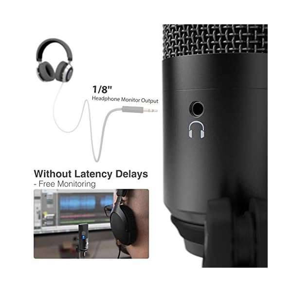 LiuliuBull W Mikrofon USB-Mikrofon für Laptop und Computer für Aufnahmen, Streaming, Twitch, Voice-Overs, Podcasting für… – Bild 4