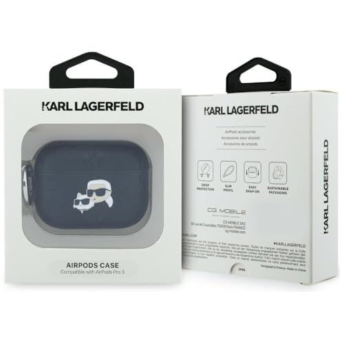 Coque AirPods Pro 3 Karl Lagerfeld monogramme chic et luxe noir
