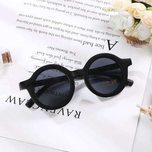 Cute Kids Round Sunglasses Girl Boys Matte Coloful Shades Outdoors UV400 Protection Beach Eyewear2
