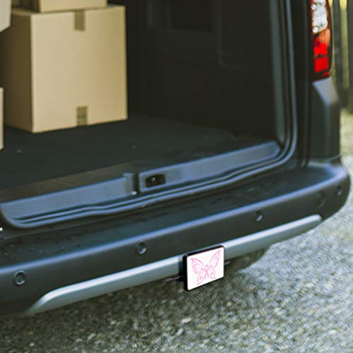 Style In Print Trailer Hitch Cover Designer Butterfly Pink Ribbon Cancer Lifestyle Plastic 2 Inches Truck Receiver Black Border Design Only #TOP4