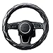 YHONGJT Soft Microfiber Leather Steering Wheel Cover, Universal 15 Inch for Women Girls, Fit Vehicles, Sedans, SUVs, Vans, Trucks - Black