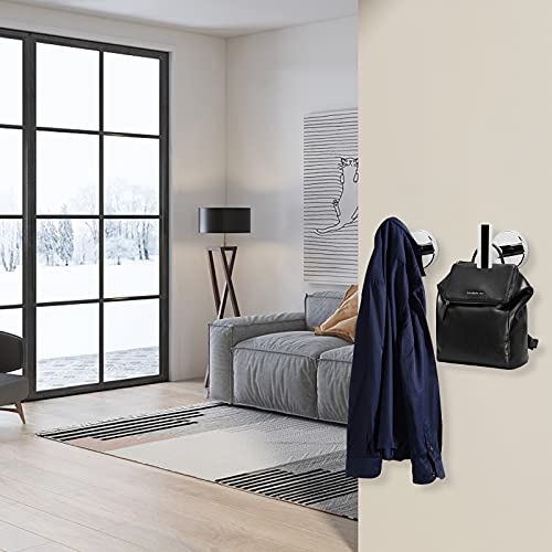 Nearmoon Bath Towel Hooks- Sus 304 Stainless Steel Robe Hook Holder, Heavy Duty Coat Hook For Bathroom Livingroom Hotel Kitchen Garage, Wall Mounted- 4 Pack (Chrome Finish) #TOP2
