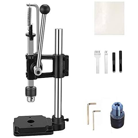 Leder Locher Werkzeug Guilopoer Lochmaschine Set 2 Zinken + 2 Lochstanzern, Spannfutter, PP-Plakette für Lederdruckmaschinen Stanzen Zinken Stempeln Punche,DIY Maschine zum Lochen von Leder Cover
