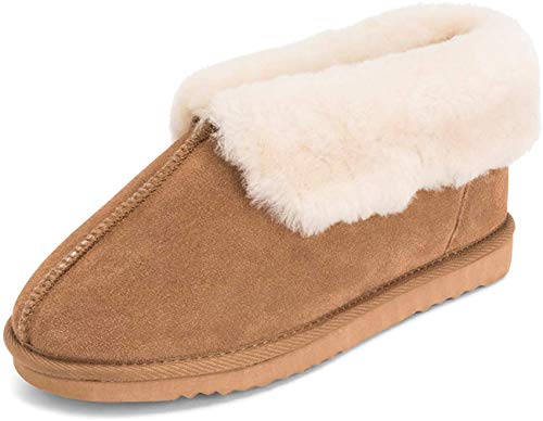 Mujer Real Suede Piel De Oveja Australiano Forrada De Piel Casa Botas - TAN39 - AYC0220