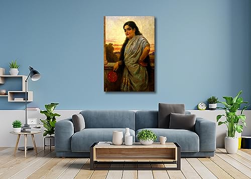 Image of Sikhash Raja Ravi Varma Canvas Paintings Classic Art, Indian Art, Famous Artist, Wall Painting for Living Room, Bedroom, Office, Unframed, Multicolor Fabric Size - 23x15 inches (58x38 cms, Painting 1895)
