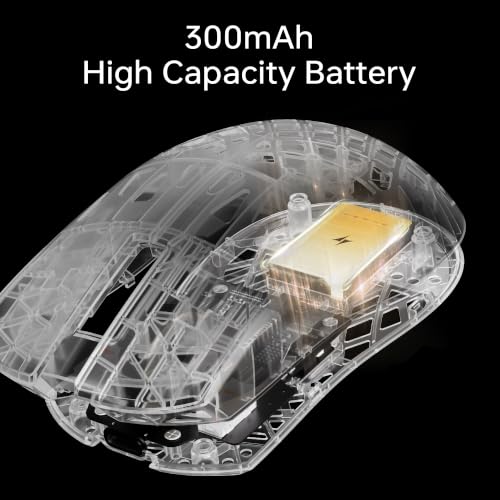 Image of ATK Blazing Sky Ghost Extreme+ Wireless Gaming Mouse, Hollow Carbon Fiber, PAW3955 Master Sensor, DPI up to 50,000, 48g Lightweight, 8K Polling, 130 Hr Battery Life, Dual-Mode 2.4G /Wired - Black