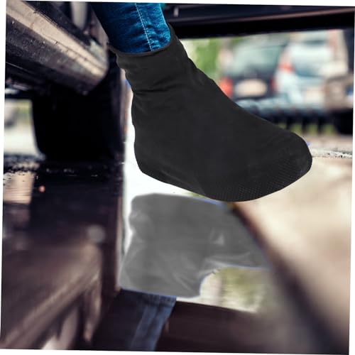 1 par de fundas impermeables para zapatos, protector de botas para exteriores, cubierta elástica para botas, accesorio para ciclismo y lluvia miniatura 3