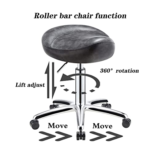 Tabouret de selle rotatif à 360 degrés avec piètement mobile et robuste - 7