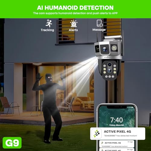 Image of Active Pixel 4MP 10X Zoom Dual Camera 4G IP PTZ Wireless 1440p CCTV Camera Surveillance Outdoor Waterproof Monitor PIR Motion Detect Night Vision