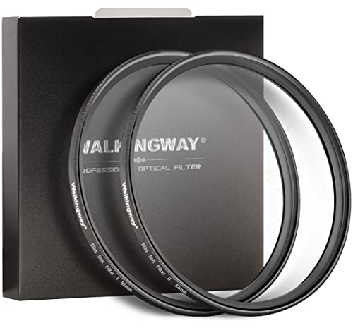 Walking Way 82MM Diffusionsfilter Licht-Soft 1 & Mittel-Soft 2 Diffusion Filterset - Nebel-Effekt Leichter Weichzeichner Nebelfilter - Weicher Soft Fokus Filterset (1 & 2, 82 MM)