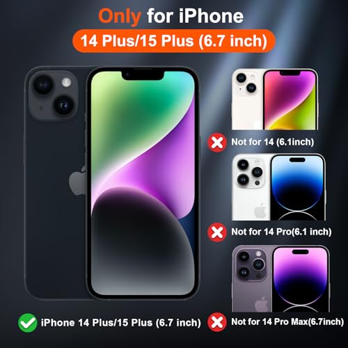 Image of SUPFINE Magnetic for iPhone 15 Plus Case & iPhone 14 Plus Case(Compatible with MagSafe)(Military Grade Drop Protection) Slim Translucent Shockproof with Anti-Fingerprint Phone Case,Red
