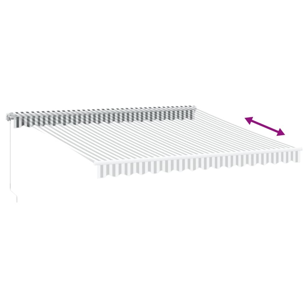 Festnight Store Banne Manuel 4x3,5 Auvent de terrasse Auvent Rétractable à Bras Repliable Store Balcon pour Resto,Café -Anthracite et blanc-400 x 350 cm