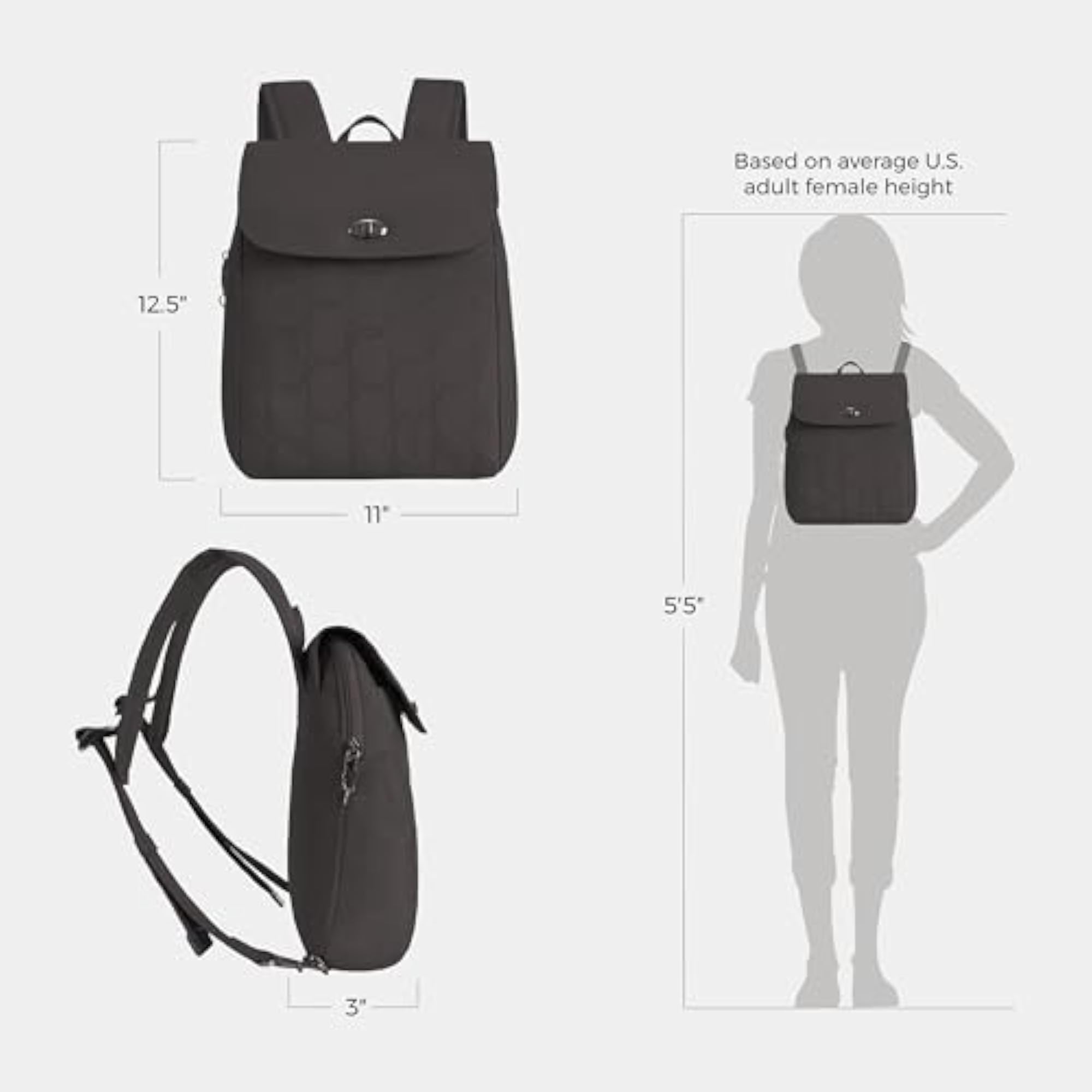 Anti-Theft Runways Compact Backpack, Secure Design