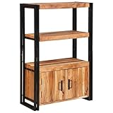 【Caratteristiche salienti】 Realizzata in metallo e legno, questa mensola è dura e resistente. Le sue porte a battente facilitano l'accesso e le maniglie in metallo a D lo rendono facile da usare. Inoltre, i suoi scaffali aperti consentono di mostrare le tue cose, combinando il pratico e lo stile. La sua estetica industriale gli conferisce un tocco caldo e di carattere che la rende senza tempo.