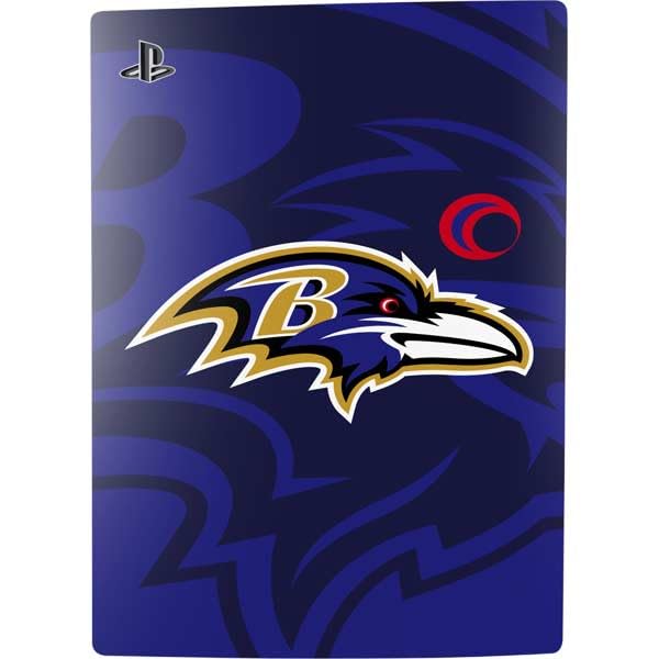 Skinit Decal Gaming Skin Compatible with PS5 Bundle - Officially Licensed NFL Baltimore Ravens Double Vision Design