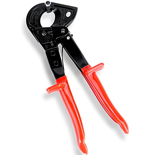 Cable Cutters - Sanuke Ratcheting Cable Cutters Heavy Duty for Electricians - Cutting Aluminum Copper Soft Wire up to 600MCM / 240mm²