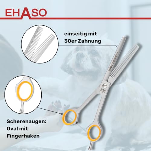 EHASO einseitige, hochwertige Modellierschere Rostfrei, 17cm mit 30er Zahnung