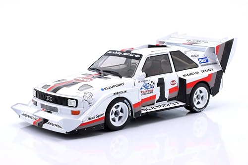 OPO 10 - Miniature car Compatible with Audi Sport Quattro S1 E2#1 Winner Pikes Peak 1987 Walter Röhrl, 1/18 Scale, IXO WERK83 1802801C