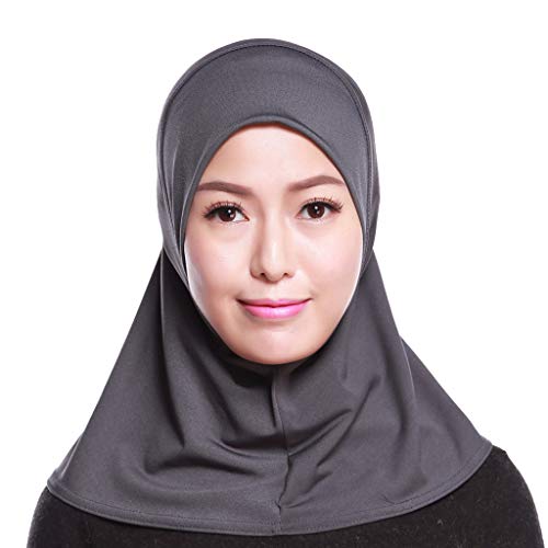 Womens Muslim Cotton Mini Hijab Head Scarf Solid Color Full Cover Inner Cap Islamic Arab Wrap Shawl Turban Hat