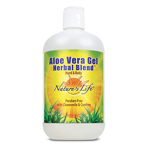 Nature's Life Aloe Vera Gel Herbal Blend | Soothing Formula for Hand, Body & Sun Care | With Chamomile & Comfrey | 16oz Nature's Life Aloe Vera Gel Herbal Blend | Soothing Formula for Hand, Body & Sun Care | With Chamomile & Comfrey | 16oz