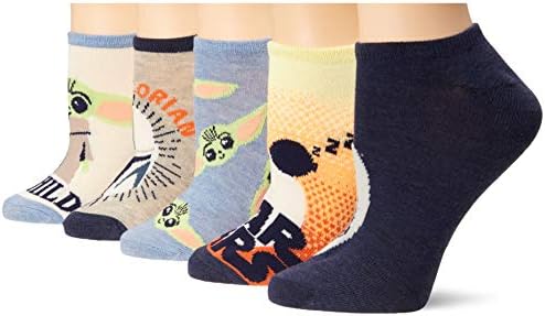 STAR WARS Womens 5 Pack No Show Casual Sock, Blue Ivory Multi, 9-11 US