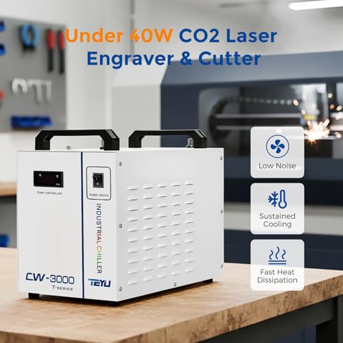 Image of Cloudray Water Chiller CW-3000 for CO2 Laser Engraver & Cutting, Laser Chiller, Industrial Water Cooler,with 9L Water Tank Capacity Max. Pump Flow 10L /min 50W /℃ Cooling