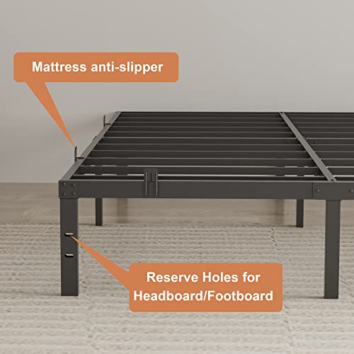 Umyder Full Size Bed Frame With Steel Slats Support,Sturdy And Durable No Box Spring Needed 14 Inch High Platform Metal Bedframes Black Heavy Duty 3500Lbs,Noise Free,Easy Assembly #TOP6