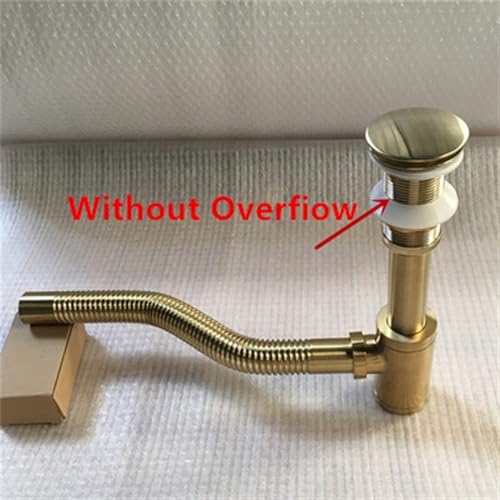 Sifón de cobre de lujo color dorado cepillado para lavabo de baño elegante 3