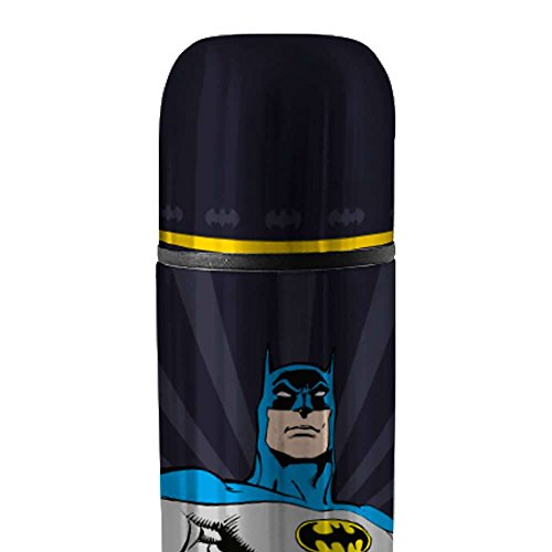 Garrafa Térmica DC Comics Batman Preto 500 ml em Aço Inox - Urban - 25,5x6,8 cm
