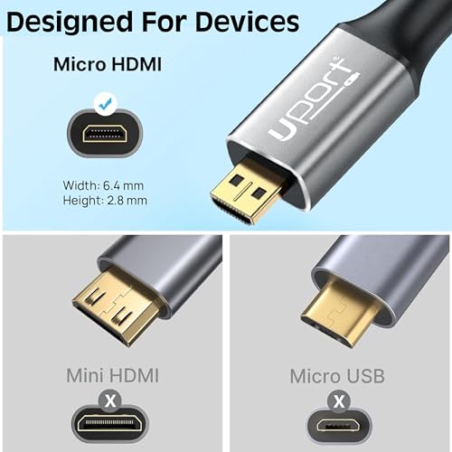 Image of Micro HDMI to HDMI Female Adapter - 20 cm, High Speed Adapter Supports 4K UHD 1080P Resolution 3D - Black