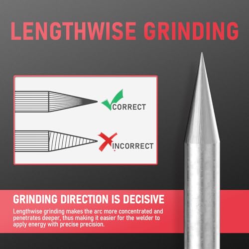 Image of YESWELDER TIG Tungsten Electrode Pre-Sharpened Welding Tungsten 1 /8 inch x 7 inch (Red, WT20 /EWTh-2) 10-pk