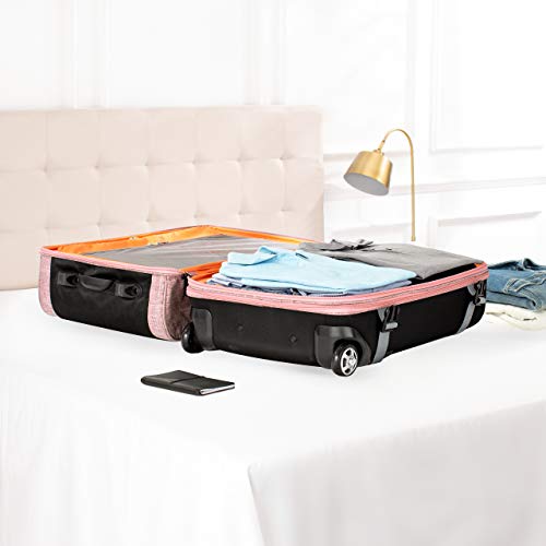 Amazon Basics Rolling Travel Duffel Bag Luggage with Wheels, Medium, Salmon