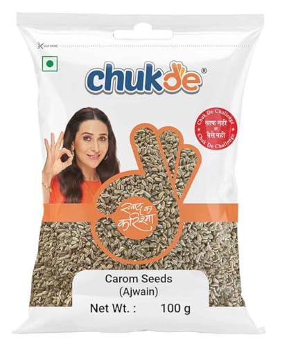 Image of Chukde Ajwain Speciality - Whole Spices 500 Gram (100 Gm x 5) | Naturally Grown Carom Seeds (Ajwain) - No Sulfur Used | Regional Names: Jowan, Yavan, Oma, Omam, OVA, Ajwain, Omamu | Carom Seeds