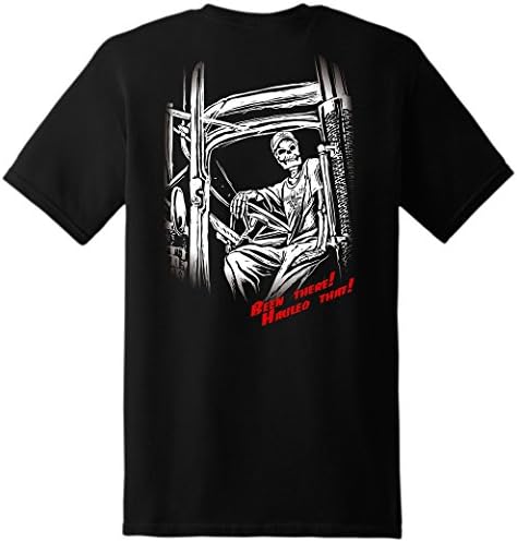 Diesel Life T-Shirts - Trucker Skeleton - Short Sleeve Novelty Tee - XL Black/Red