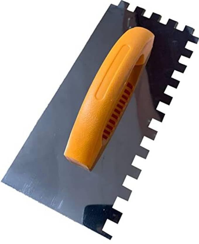 YARAENTERPRISE Notched Trowel (8 MM) Adhesive Notched Trowels Steel Trowel Stainless Steel Trowel (Pack of 1) 1
