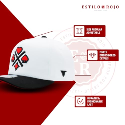 Image of Ferreti Hats FT31 White 4 Cards Snapback Baseball Cap for Men & Women - Premium Adjustable Poker Hats, Gorra para Hombre y Mujer